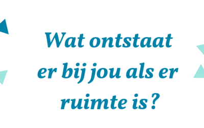 Wat ontstaat er als je ruimte ervaart?