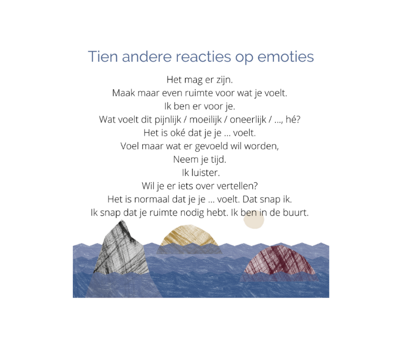 tien andere reacties op emoties